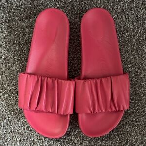 J. Crew Pacific scrunchie-strap slides
